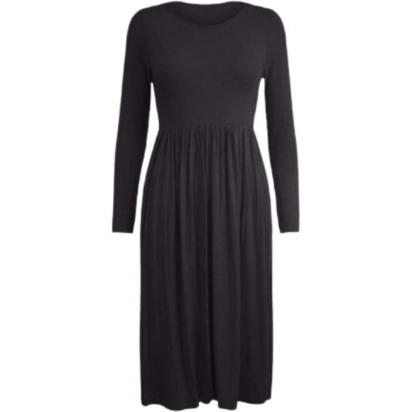 NWT Women’s Boutique Black Long Sleeve Midi Dress Plus Size 2XL - Picture 2 of 7